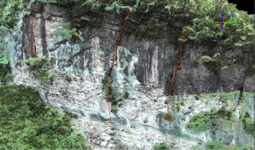 大疆经纬M300 RTK 崩塌危岩带三维点云裂隙识别